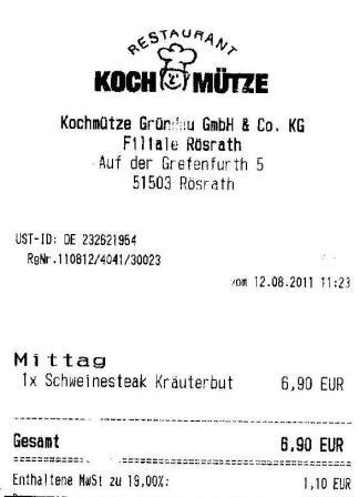 nbag Höffner Kochmütze Restaurant